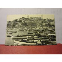 PORT AT LE MONT CHEVALIER, CANNES, FRANCE used vintage postcard 1953 pm =
