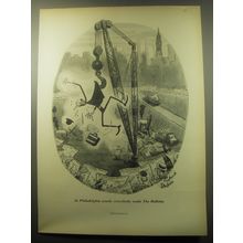 1959 Philadelphia Bulletin Newspaper Ad - Richard Decker Cartoon - Construction