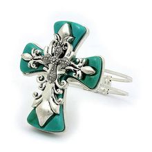 Hinge Bracelets - Cross Charm - BR-OB02154TQS