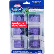 Clorox Fraganzia Adhesive Garbage Can Air Freshener Gel, Lavender with Eucalyptu