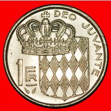 Ⰶ FRANCE (1960-1995): MONACO★ 1 FRANC 1978 SHIELD AND CROWN★LOW START★NO RESERVE