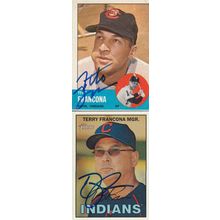 TITO FRANCONA & TERRY FRANCONA AUTO 1963/16 CLEVELAND INDIANS STARS FATHER & SON