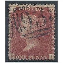 1858 SG43 1d Red Plate 201 Good/Fine Used "MI".