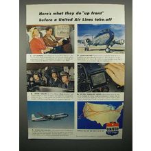 1952 United Air Lines Ad - What They Do Before Take-off