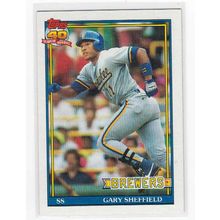 1991 Topps Gary Sheffield baseball card #68 –Brewers