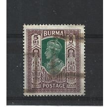 Burma.SG62 5r Green and Brown.Fine Used.Jul25i