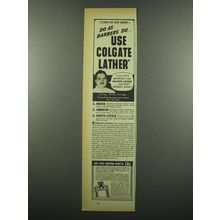 1939 Colgate Rapid-Shave Cream Ad - Use Lather
