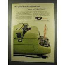 1956 Royal Electric Typewriter Ad, More Work per Typist