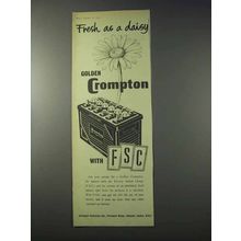 1959 Golden Crompton Battery Ad - Fresh as a Daisy