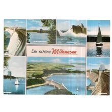 multiview, MOHNESEE, GERMANY used vintage postcard 1973 postmark =