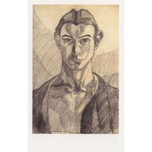 Henri Gaudier Brzeska French Sculptor Rare Painting Postcard
