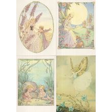 Fairy World & Medici 4x 1970s 1980s Fairy Postcard s