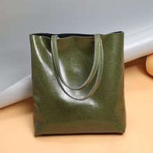 Women Genuine Leather Large Work Tote Bag Womens Travel Shoulder Bag Green