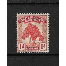 GILBERT & ELLICE ISLANDS 1911 1d RED MINT SG 9