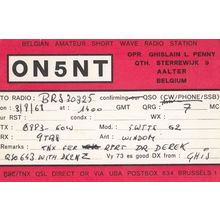 Aalter Belgium Vintage 1960s Old Amateur Radio Station QSL Postcard
