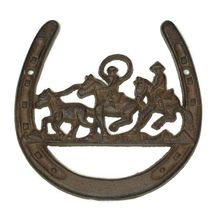Cast Iron Horse Shoe W Horse Ropers