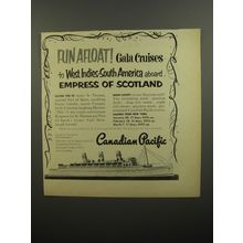 1952 Canadian Pacific Cruise Ad - Fun Afloat! Gala Cruises to West Indies