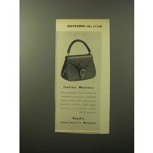 1960 Boyd's Handbag Advertisement - Italian Mastery