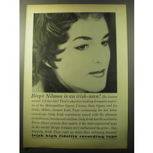 1960 Irish High Fidelity Recording Tape Ad - Birgit Nilsson is an irish-man!