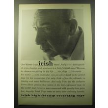 1960 Irish High Fidelity Recording Tape Ad - Jose Ferrer is an irish-man!