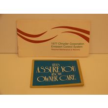 1977 CHRYSLER CORPORATION EMISSION CONTROL SYSTEM / WARRANTY + OWNER BROCHURES