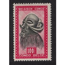 Belgian Congo Mask with Horns 100f KEY VALUE 1948 MNH SG#291 MI#288