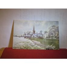 WINTER IN STRATFORD UPON AVON, WARWICKSHIRE. antique postcard by L & N W R =
