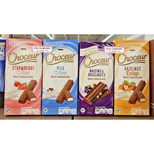 Choceur Milk Crème Milk Hazelnut Crisp Raisin & Nut Strawberry Yogurt (4 Bars)