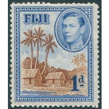 Fiji 1938 1d brown & blue SG250 unused