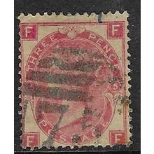GB 1867-80 QV WMK SPRAY ROSE 3d PLATE 5 " FF " USED SG103