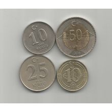 Turkey coins x4