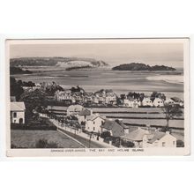 Grange-over-Sands the Bay and Holme Island Postcard RP Cumbria