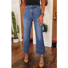 Ashleigh Blue Mineral Wash High Waist Bell Bottom Crop Jeans