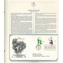 AMERICAN DANCE .. Ballet & Folk ' OFFICIAL FIRST DAY of ISSUE ' ( 1978 )