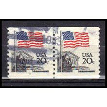 Used 1895 20c U.S. Flag Very Fine CNP Left 5 PA0259