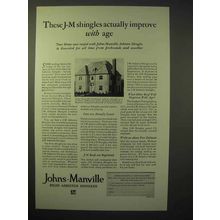 1929 Johns-Manville Rigid Asbestos Shingles Ad - With Age
