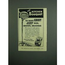 1950 Kitchen Bouquet Ad - Gravy Extra Rich