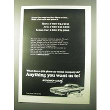 1971 Econo-Car Car Rental Ad - What Does 5th Place Do?