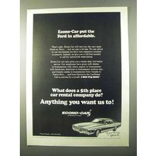 1971 Econo-Car Car Rental Ad - Put Ford in Affordable
