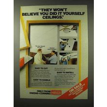 1982 Owens/Corning Fiberglas Ceiling Panels Ad