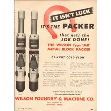 WILSON FOUNDRY MACHINE COMPANY 1954 luck metal block packer vintage ad