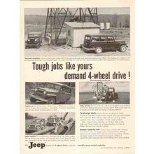 WILLYS MOTORS INC 1955 tough jobs demand 4-wheel drive Jeep vintage ad