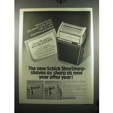 1972 Schick Shaver Ad - The new Schick StaySharp shaves as sharp as new year