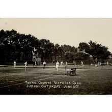 Tennis Courts Victoria Park London Old Real Photo Postcard