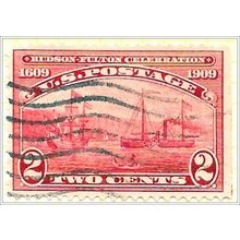 USA 1909 2 cents Red - Hudson Fulton Used V1