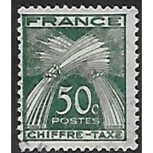 Po Mi 83: 50 c. bluish green Postage Due Stamp: Wheatsheaves