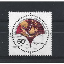 Singapore.SG387 50c Map of South East Asia showing Cable Network.Fine Used.Jul25