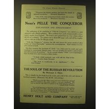1918 Henry Holt and Company Ad - Nexo's Pelle the Conqueror