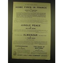 1918 Henry Holt and Company Ad - Home Fires in France by Dorothy Canfield