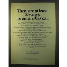 1970 Avis Rent a Car Ad - At Least 33 Ways to Rent